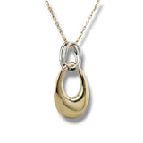 14K Two-Tone 0.18ctw G/SI1 Double Oval Diamond Pendant