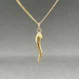 Estate 14K Y Gold Italian Horn Pendant