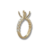 14K Y Gold 0.92ctw  G/I1 Diamond Mounting