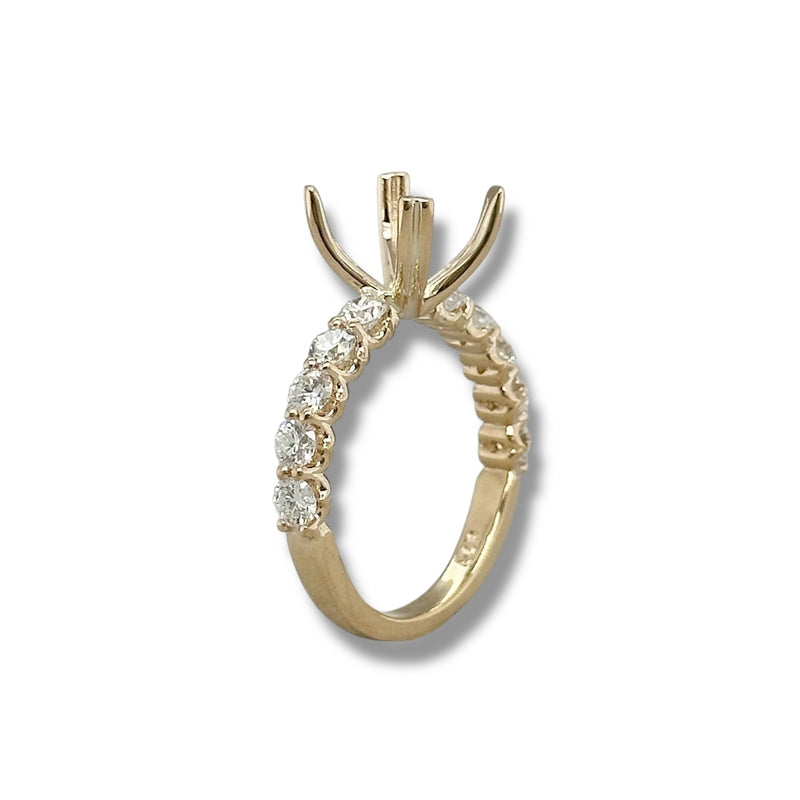 14K Y Gold 0.92ctw  G/I1 Diamond Mounting