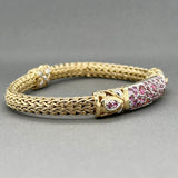 Estate John Hardy 18K Y Gold 2.59ctw Sapphire & Tourmaline Bracelet