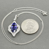 Estate 18K W Gold 4.44ct Tanzanite & 0.31ctw Diamond Pendant