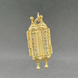 Estate 14K Y Gold Turquoise Torah Pendant
