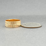 Estate 18K Y Gold Textured Cigar Ring