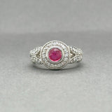 Estate 14K W Gold 0.46ct Ruby & 0.42ctw Diamond Ring