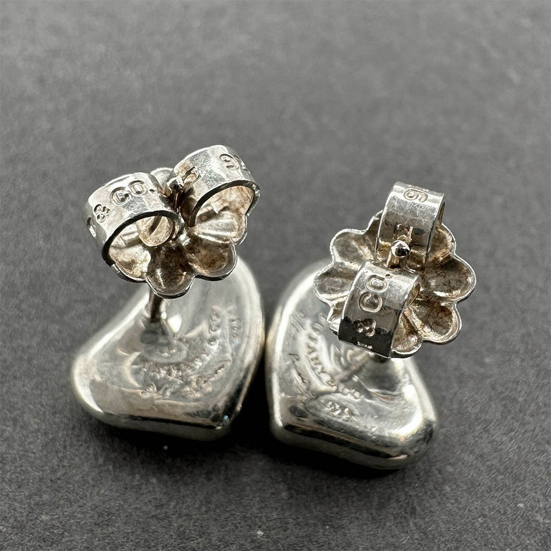 Estate Tiffany & Co. Peretti SS Full Heart Stud Earrings
