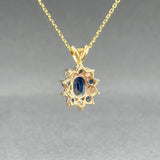 Estate 14K Y Gold 1.46ctw Sapphire & 0.34ctw Diamond Pendant