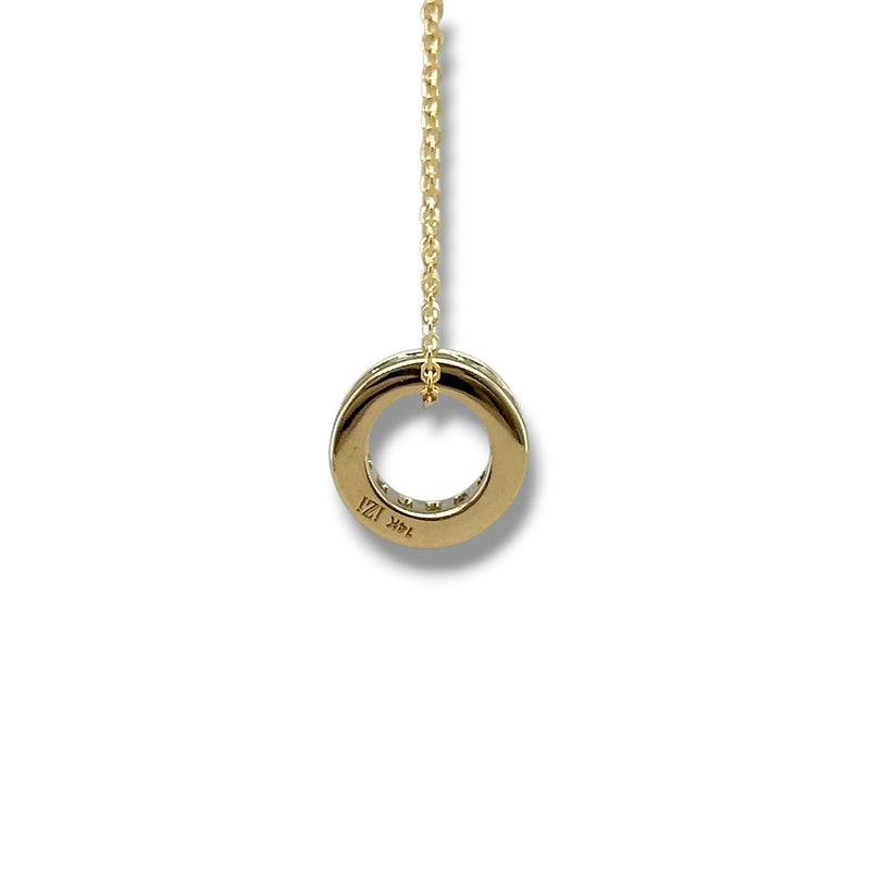 14K Y Gold 0.26ctw Aquamarine Rondell Pendant