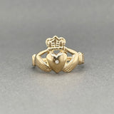 Estate 14K Y Gold Diamond Claddagh Ring