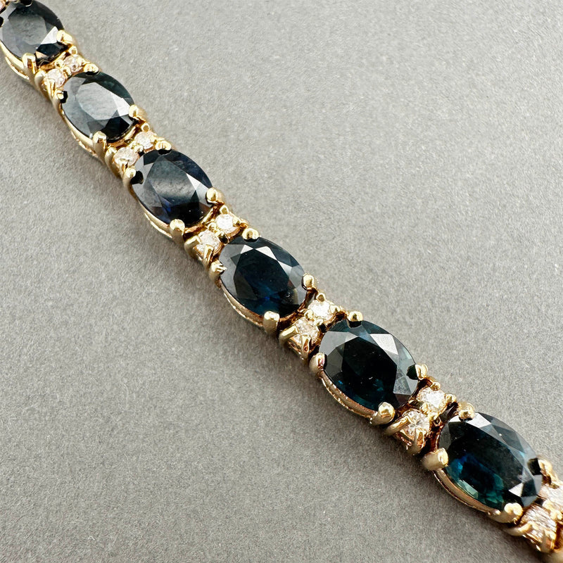 Estate 14K Y Gold 34.56ctw Sapphire & 0.84ctw Diamond Bracelet