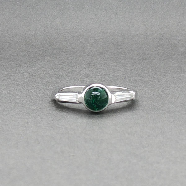 Estate Platinum 0.52ct Emerald & 0.16ctw Diamond Ring