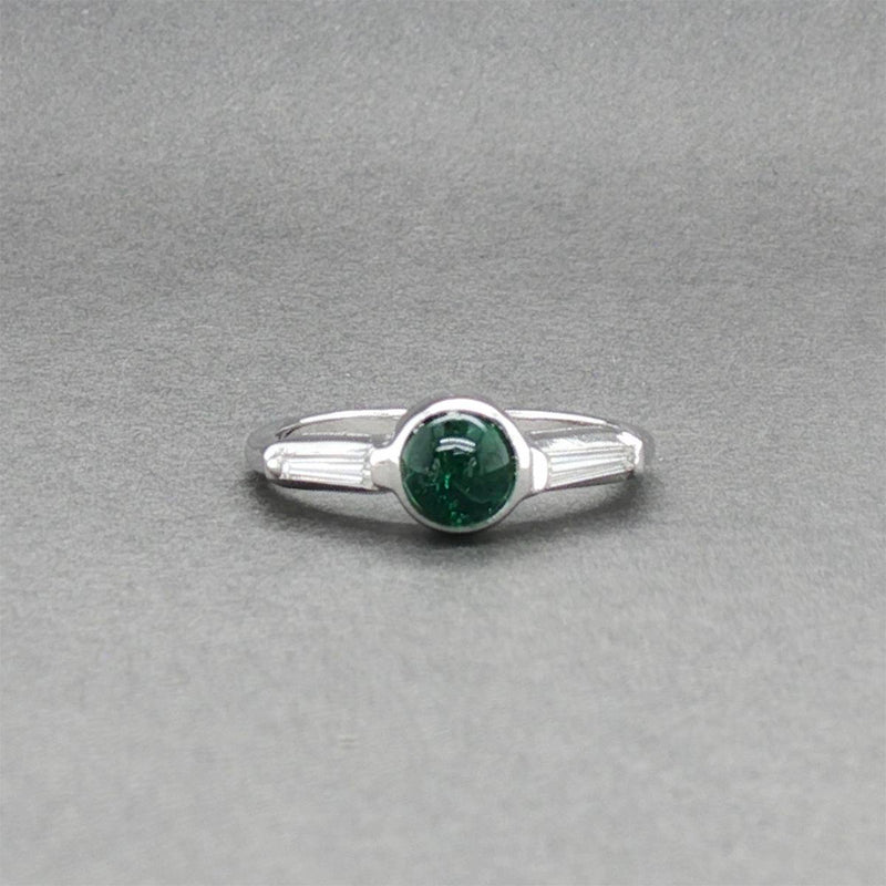 Estate Platinum 0.52ct Emerald & 0.16ctw Diamond Ring