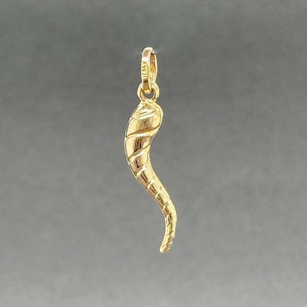 Estate 14K Y Gold 23.50mm Spiral Italian Horn Pendant