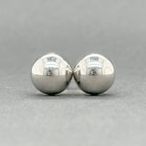 Estate 14K W Gold 8mm Ball Earring