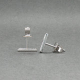 Estate 14K W Gold 0.05ctw G/SI1-2 Diamond Bar Stud Earrings