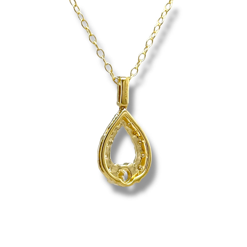 YGP Sterling 0.50ct  F-G/VS2 Lab Created Diamond Teardrop Pendant