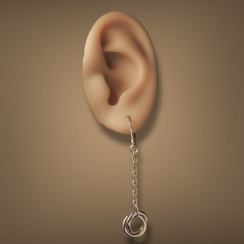 Estate 14K TT Gold Chain Drop Earrings