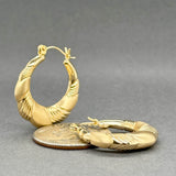 Estate 18K Y Gold Twisted Hoop Earrings