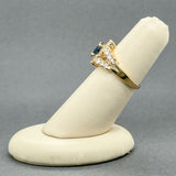 Estate 14K Y Gold 1.12ct Sapphire & 1.17ctw F-H/VS2-SI1 Diamond Ring