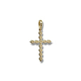 14K Y Gold 0.30ctw G/I1 Shared Prong Diamond Cross