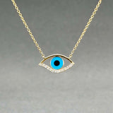 Estate 14K Y Gold 0.04ctw Diamond Evil Eye Pendant