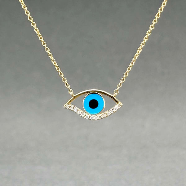 Estate 14K Y Gold 0.04ctw Diamond Evil Eye Pendant