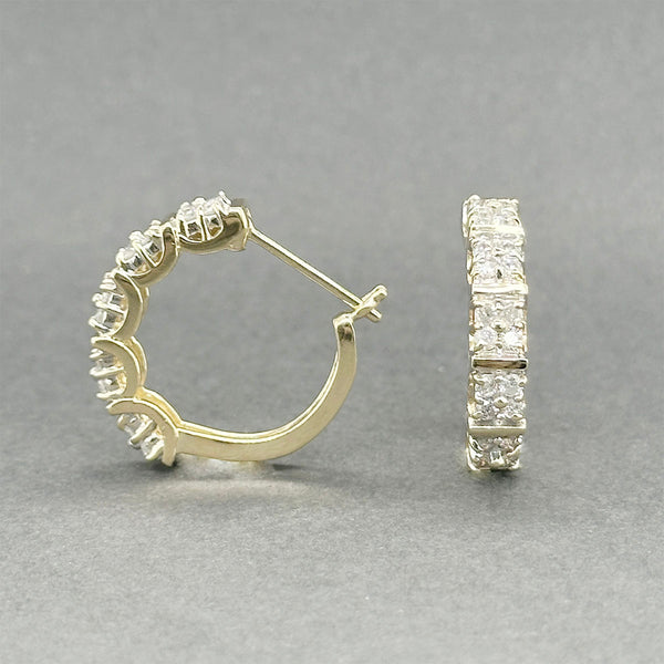 Estate 14K Y Gold 0.88ctw I/I1-2 Diamond Hoop Earrings