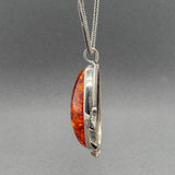 Estate SS Amber Pendant
