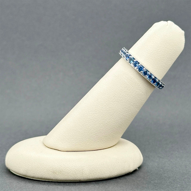 Anillo de eternidad con zafiro de 1,70 quilates en oro de 18 quilates W Estate