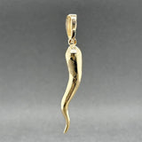 Estate 14K Y Gold 0.51ctw Diamond Italian Horn Pendant