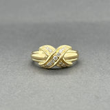 Estate Tiffany & Co. 18K Y Gold 0.19ctw Diamond Signature X Ring