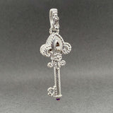 Estate Judith Ripka SS CZ Key Enhancer Pendant