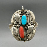 Estate P.Smith SS Turquoise & Coral Pendant