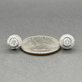 Estate 18K W Gold 1.12ctw G-I/SI1-2 Diamond Stud Earrings
