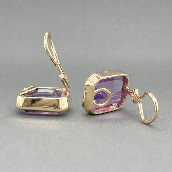 Estate 14K Y Gold 24.58ctw Amethyst Clip On Earrings