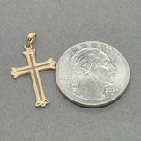 Estate 14K Y Gold 27.9mm Cross Pendant