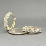 Estate 14K Y Gold 0.88ctw I/I1-2 Diamond Hoop Earrings