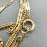 Estate 14K Y Gold 3.3mm 20” Fancy Bar Link Watch Fob Chain