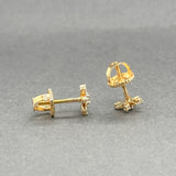 Estate 18K Y Gold 0.29ctw G/VS1-2 Diamond Stud Screwback Earrings