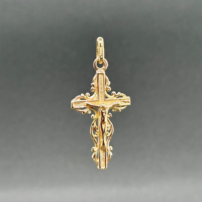 Estate 14K Y Gold 33.44mm Crucifix Pendant