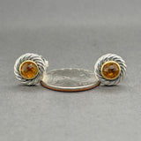 Estate David Yurman SS 18 Citrine Classic Cookie Stud Earrings
