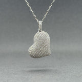 Estate 14K W Gold 0.51ctw H-I/VS2-SI1 Diamond Heart Pendant