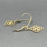 Estate 14K Y Gold Quarter Foil Dangle Earrings