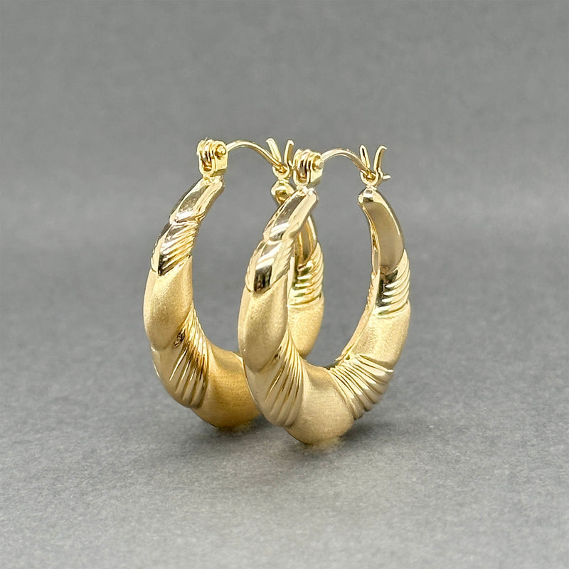Estate 18K Y Gold Twisted Hoop Earrings