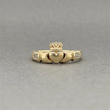 Estate 14K Y Gold 0.02ctw J/I1 Diamond Claddagh Ring