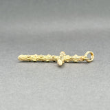 Estate 14K Y Gold 40.3mm Wood Cross Pendant