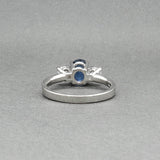 Estate 14K W Gold 0.75ct Saphire & 0.43ctw Diamond Ring