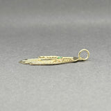 Estate 14K Y Gold 0.03ct Emerald Hamsa Pendant