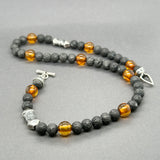 Estate William Henry SS Amber & Lava Beaded Wrap Bracelet