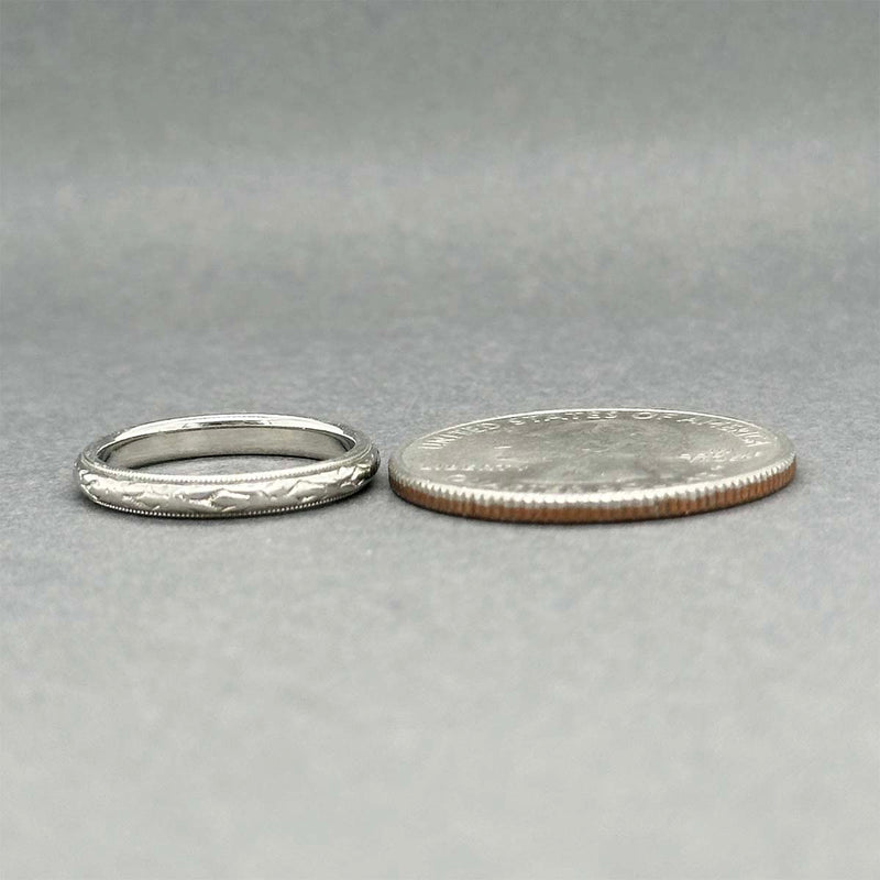 Estate 18K W Gold 2.56mm Textured Ring